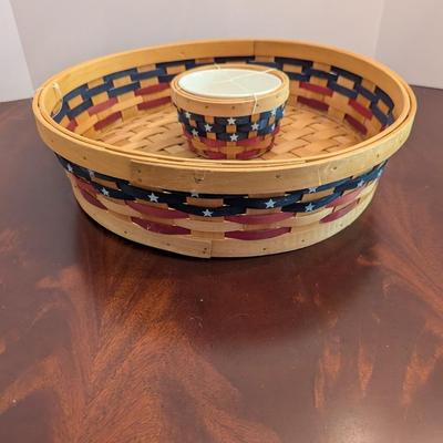 Patriotic Americana Stars & Stripes Chips & Dips Basket