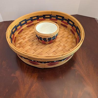 Patriotic Americana Stars & Stripes Chips & Dips Basket