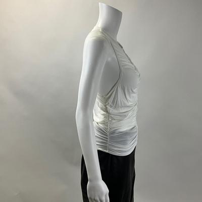 300 New A. L. C. Adrienne Ruched White Midi Top