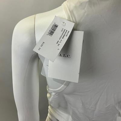 300 New A. L. C. Adrienne Ruched White Midi Top