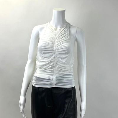 300 New A. L. C. Adrienne Ruched White Midi Top