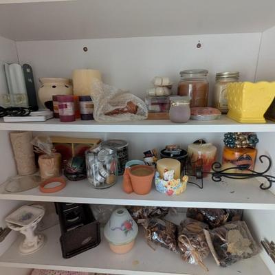 Assortment Of Candles & Candle Holders