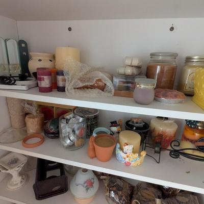 Assortment Of Candles & Candle Holders