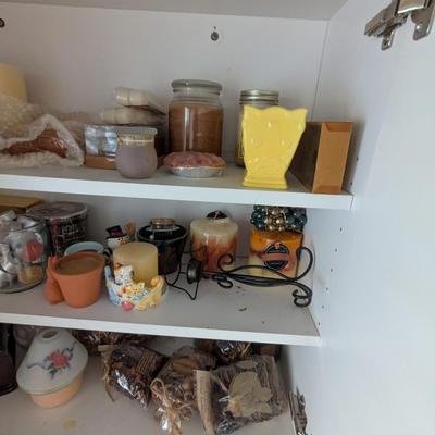 Assortment Of Candles & Candle Holders