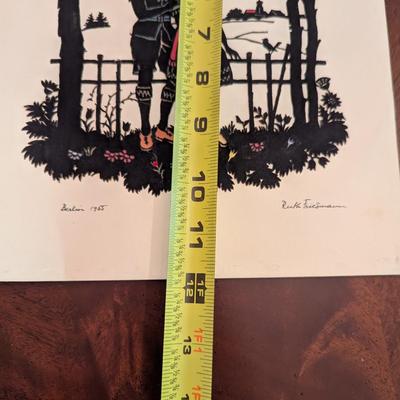 9" x 12" Pair Of Vintage Original Signed Ruth Friedmann Berlin 1955 Art