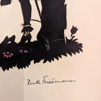 9" x 12" Pair Of Vintage Original Signed Ruth Friedmann Berlin 1955 Art