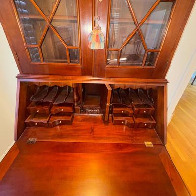 328 Chippendale Stye Mahogany Secretary Bookcase