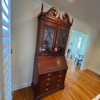 328 Chippendale Stye Mahogany Secretary Bookcase