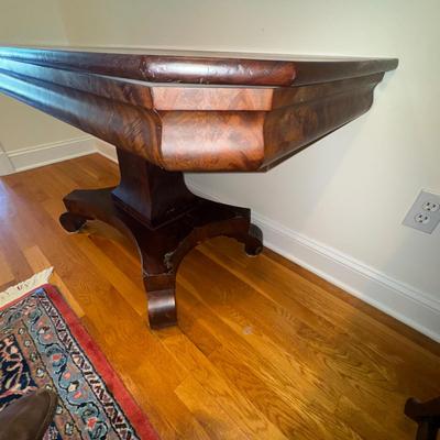 329 Antique Empire Mahogany Flip Top Game Table AS-IS