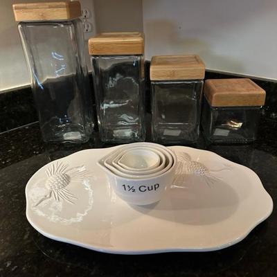 Anchor Hocking Glass Jars, Measuring Cups and Serving Dish