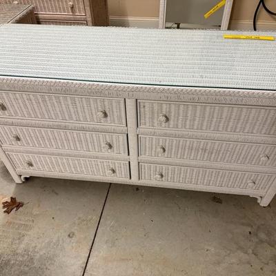 Lexington Wicker Dresser, Mirror & Chair
