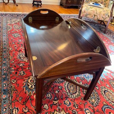 333 Henkel Harris Chippendale Carved Mahogany Butler's Coffee Table