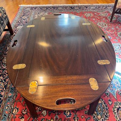 333 Henkel Harris Chippendale Carved Mahogany Butler's Coffee Table
