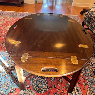 333 Henkel Harris Chippendale Carved Mahogany Butler's Coffee Table