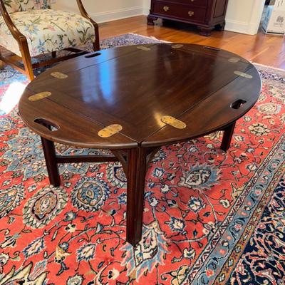 333 Henkel Harris Chippendale Carved Mahogany Butler's Coffee Table