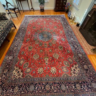 335 Vintage Persian Kashan Area Rug 13'7" x 8'11"