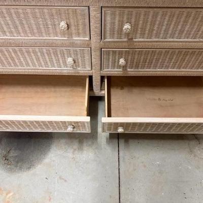 Lexington Wicker Dresser, Night Stand, Mirror and Twin Headboards
