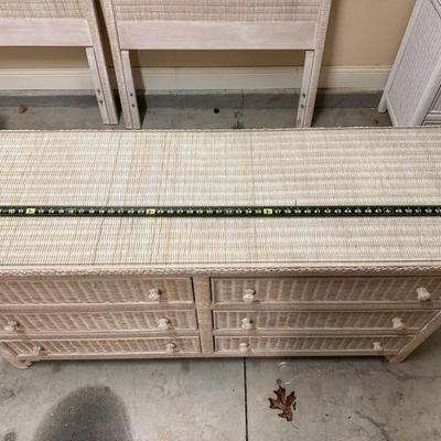 Lexington Wicker Dresser, Night Stand, Mirror and Twin Headboards