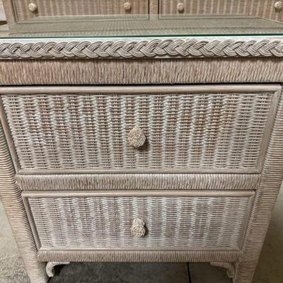 Lexington Wicker Dresser, Night Stand, Mirror and Twin Headboards