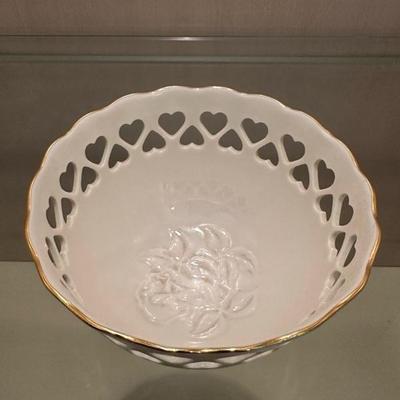 LENOX Heart Rose & “Serenade” Candy Nut Bowls