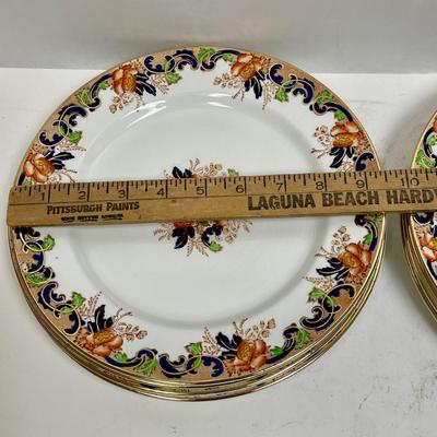 Lot of (10) Dinner Plate Lot Antique John Maddock and Son Royal Vitreous, English Transfer ware Majestic 1875