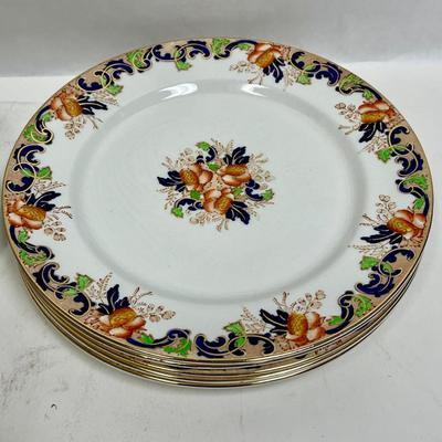 Lot of (10) Dinner Plate Lot Antique John Maddock and Son Royal Vitreous, English Transfer ware Majestic 1875