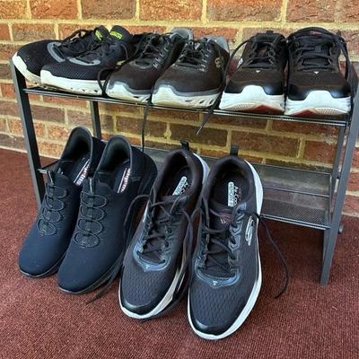 Lot of 5 Pairs of Men’s Sketchers Shoes, Black