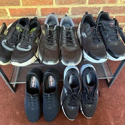 Lot of 5 Pairs of Men’s Sketchers Shoes, Black