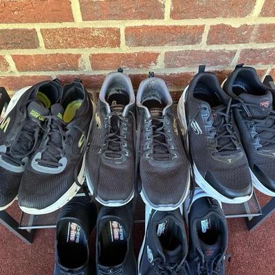 Lot of 5 Pairs of Men’s Sketchers Shoes, Black