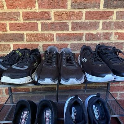 Lot of 5 Pairs of Men’s Sketchers Shoes, Black