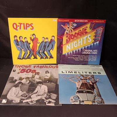 4 VINYL RECORDS WITH 50'S MUSIC