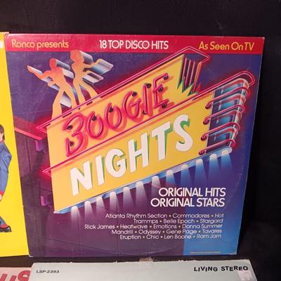 4 VINYL RECORDS WITH 50'S MUSIC