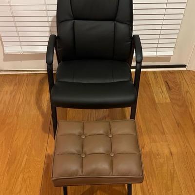 Black Chair and Brown Footstool