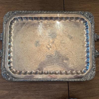 Large & Heavy Silver on Copper Platter Hallmarked/Numbered