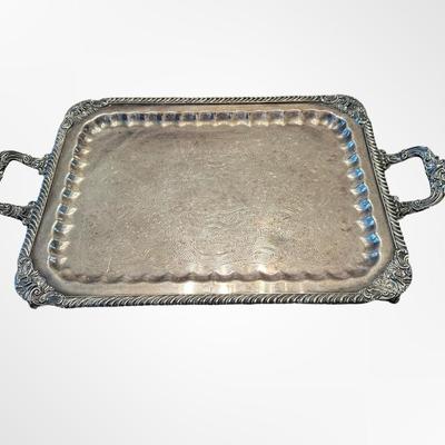 Large & Heavy Silver on Copper Platter Hallmarked/Numbered