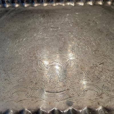 Large & Heavy Silver on Copper Platter Hallmarked/Numbered