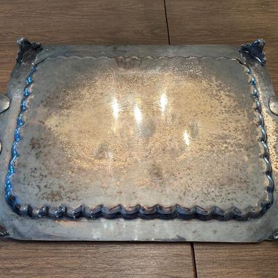 Large & Heavy Silver on Copper Platter Hallmarked/Numbered