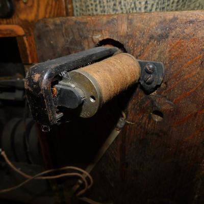 Antique Crank Telephone, Some Internal Components Missing