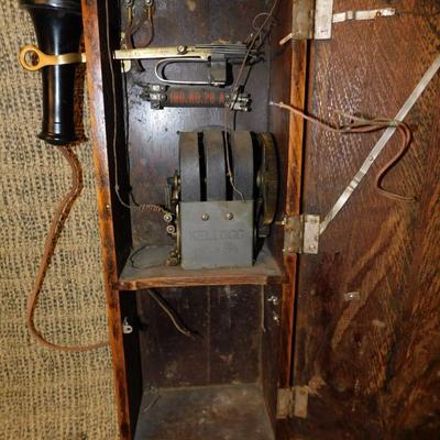 Antique Crank Telephone, Some Internal Components Missing