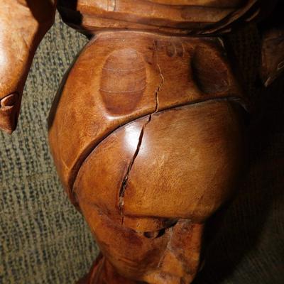 21” Carved Wooden Bust, Woman With Burden