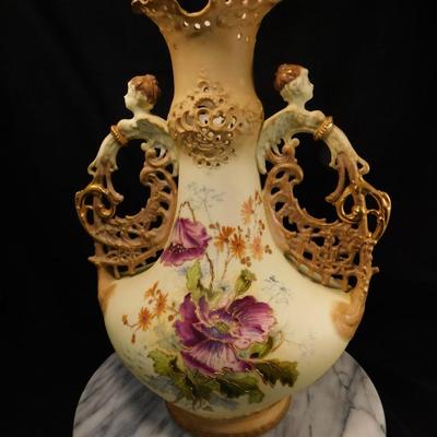 Antique Depose` Wein Teplitz Bohemian Porcelain Vase, Austria