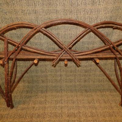 Primitive Folk Craft Woven Twig Shelf 32”x22”x7”