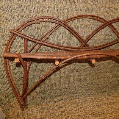Primitive Folk Craft Woven Twig Shelf 32”x22”x7”
