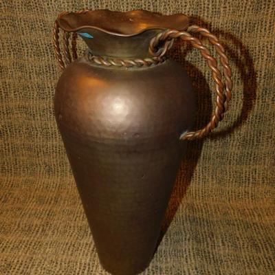 16.5” Vintage Brass Urn, India