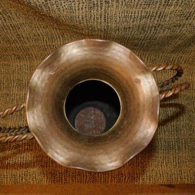 16.5” Vintage Brass Urn, India