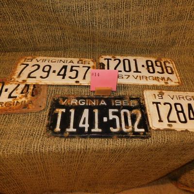 Lot of Vintage Virginia License Plates