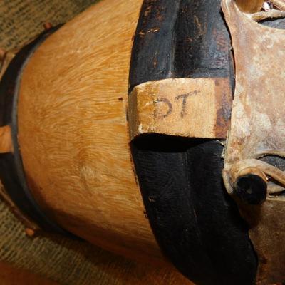Vintage Double Headed African Dunun Drum 15.5”x13”x13”