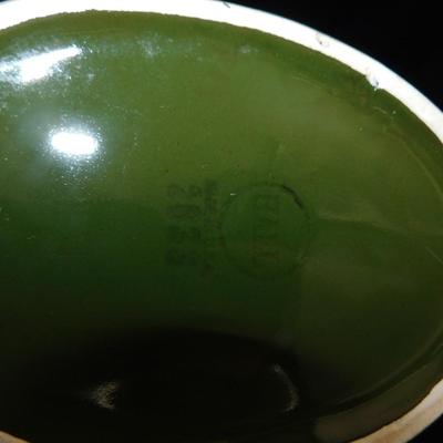 Vintage HALL Pottery MCM Forest Green Retro Pitcher 9.25”x9.25”x4.5”