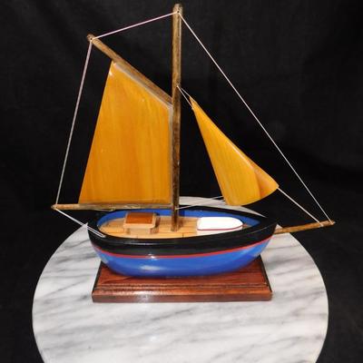 Small Wooden Sailboat Made at The Maine State Prison 10”x10”