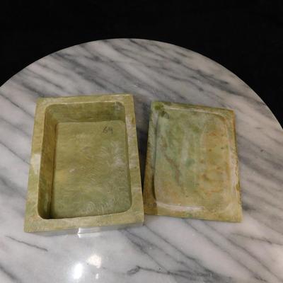 Hand Painted Madonna and Child Soapstone Trinket Box, India 4”x3”x1.5”